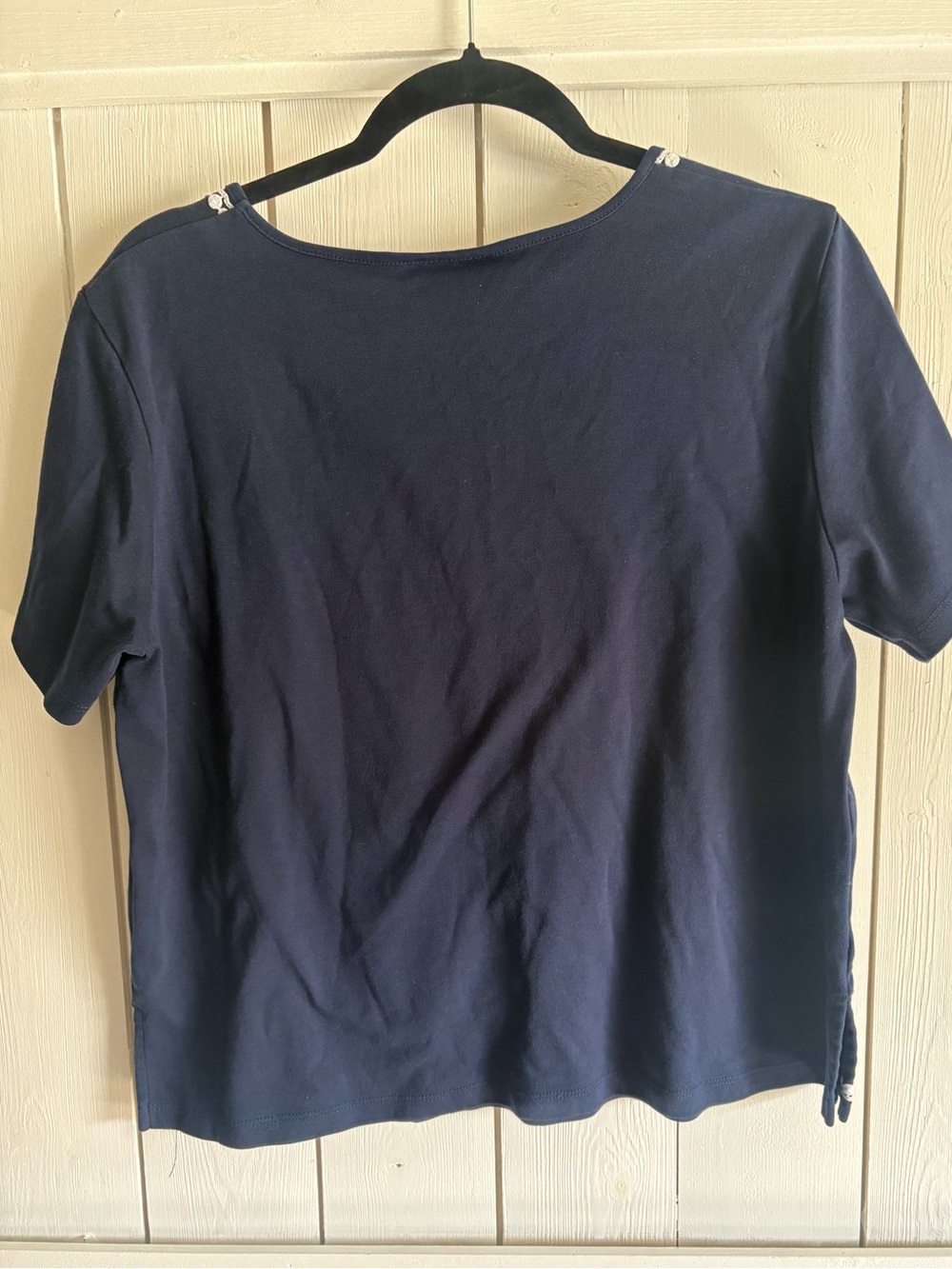 Alfred Dunner Navy Short-Sleeve Anchor Accent Tee - Picture 4 of 4